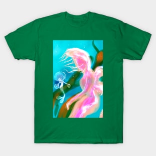 Mermaids lions mane nudibranch mermay undersea fantasy art mermaid pretty T-Shirt